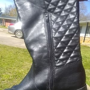 Black leather boots